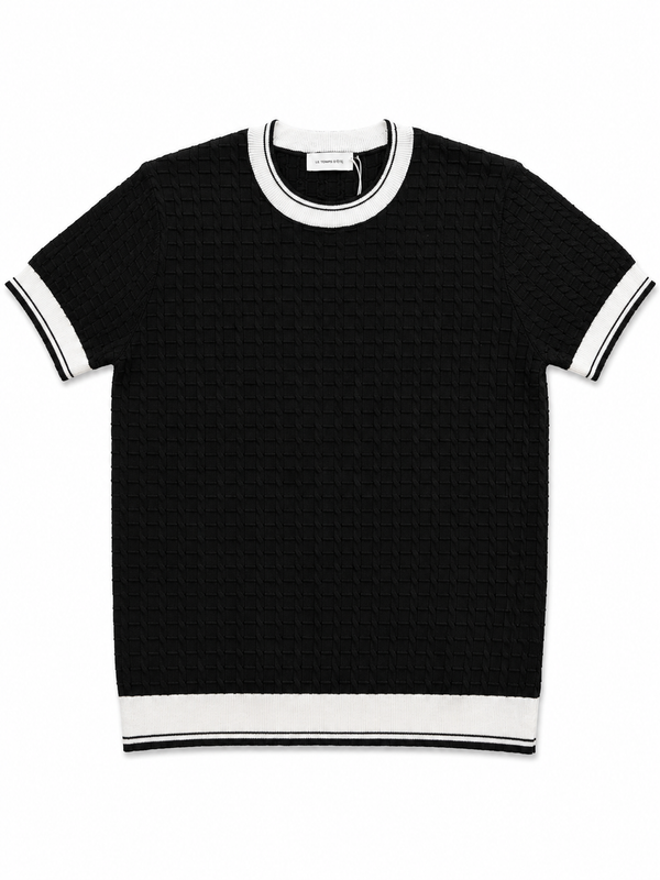 Onyx Grid Knit Tee