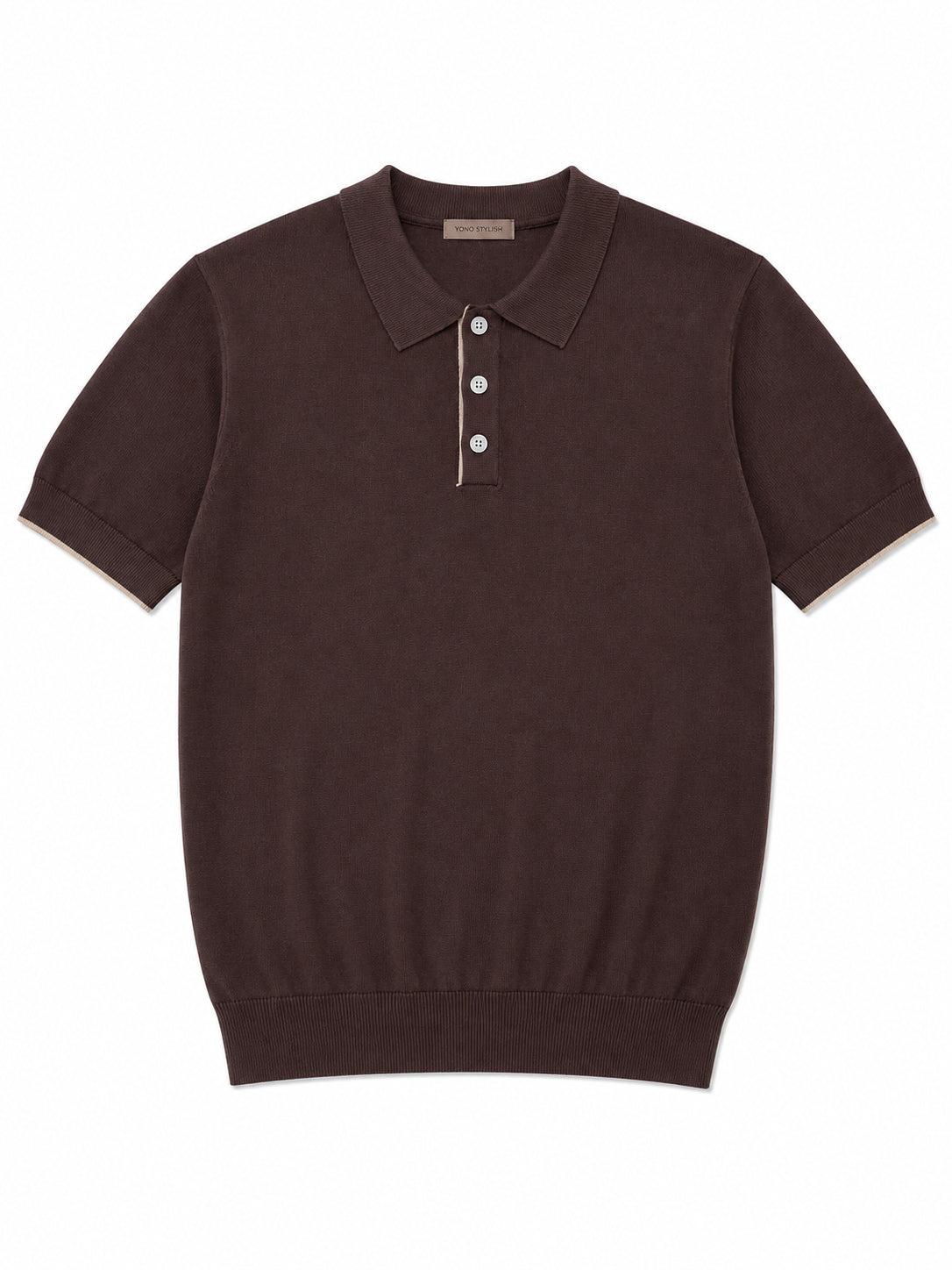 Portofino Button Knit Polo - Espresso