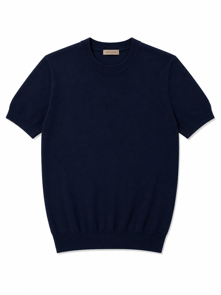 Portofino Crewneck Knit Tee - Navy