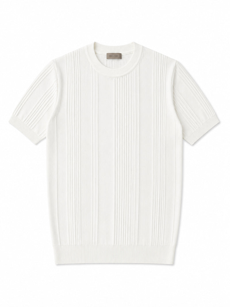 Portofino Ribbed Crewneck Tee - White