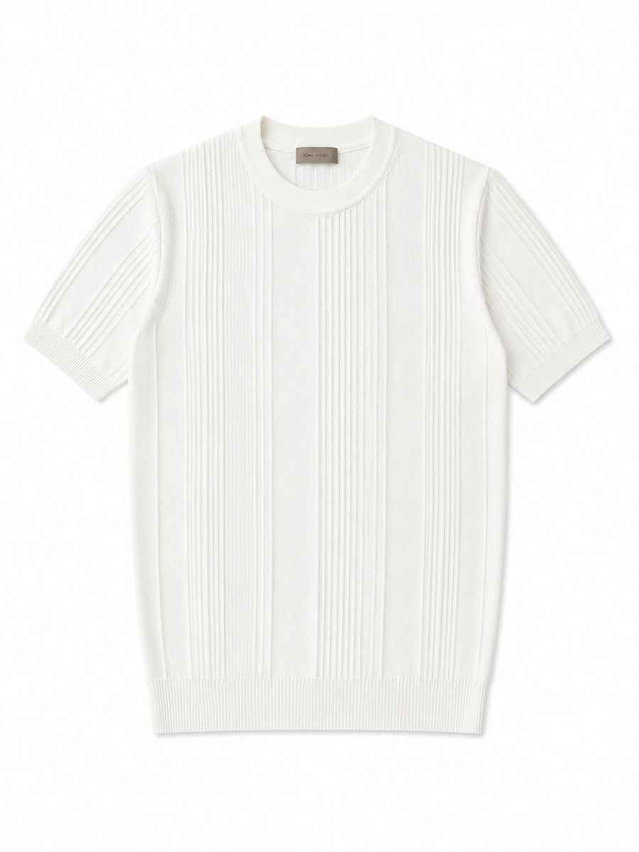Portofino Ribbed Crewneck Tee - White