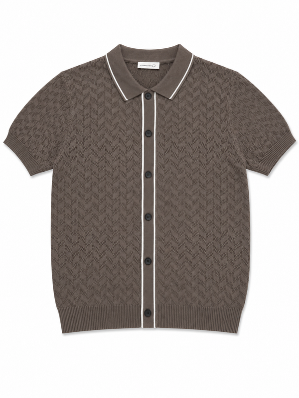 Desert Sand Full-Button Polo