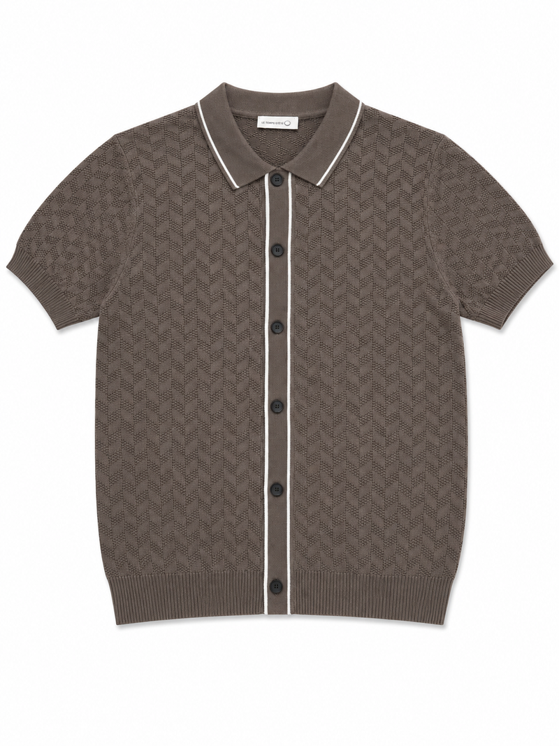Desert Sand Full-Button Polo