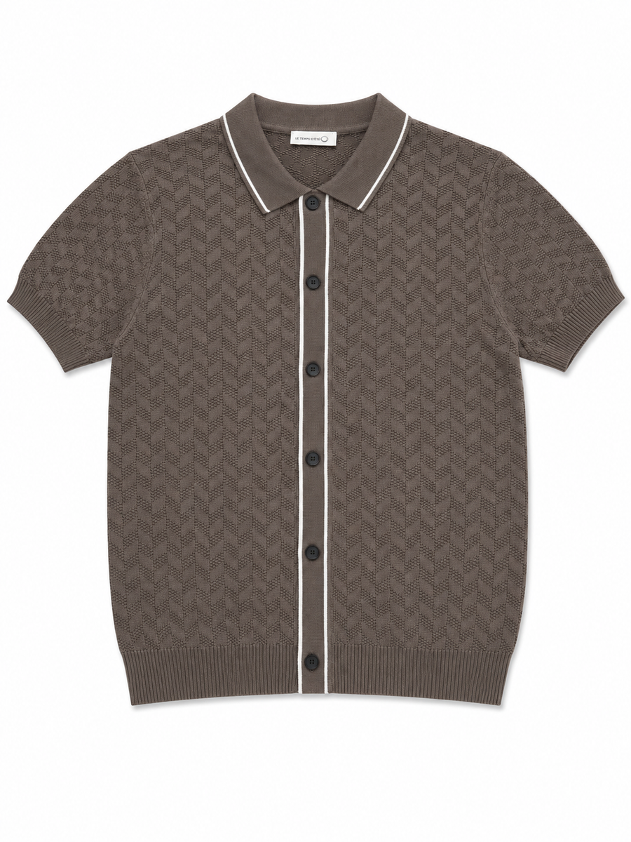 Desert Sand Full-Button Polo