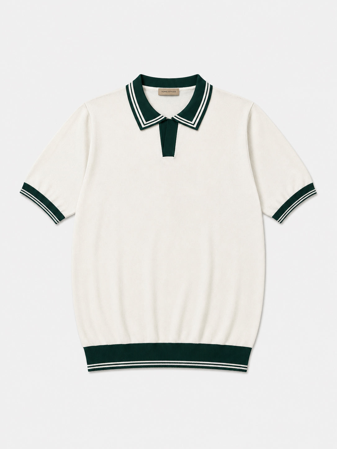 Portofino Varsity-Stripe Knit Polo - Ivory