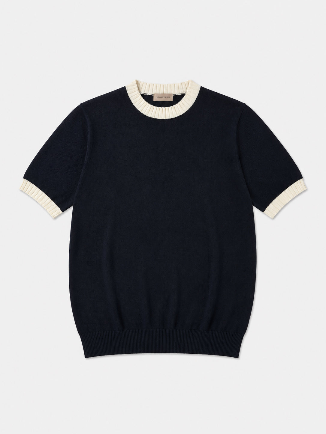 Portofino Contrast-Trim Knit Tee - Navy