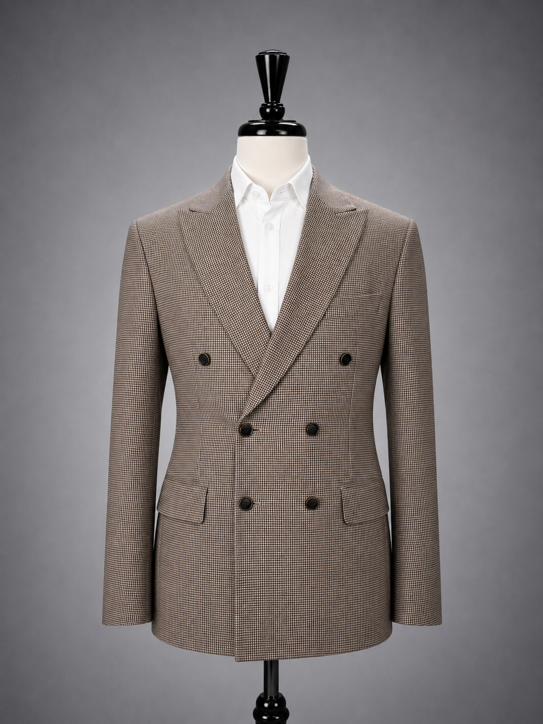 Camel Double-Breasted Blazer