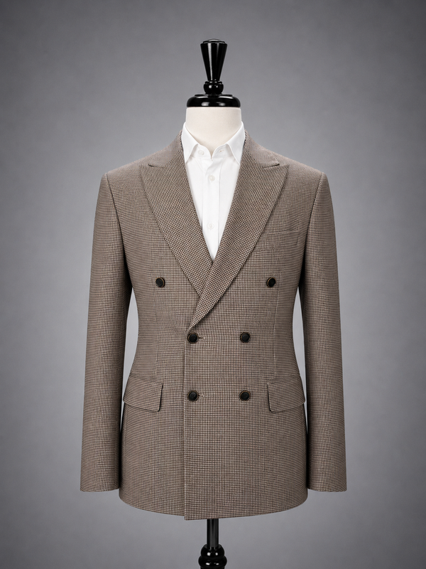 Camel Double-Breasted Blazer