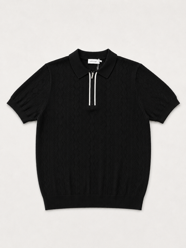 Black Zip Polo