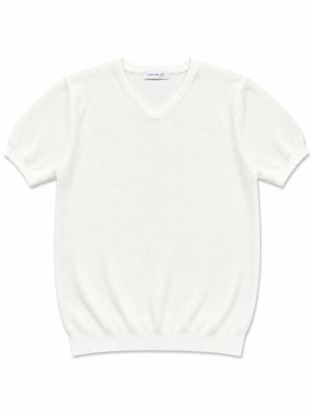 White Silk V Tee
