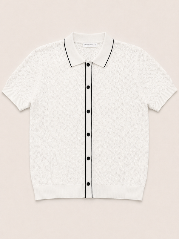 White Monogram Polo