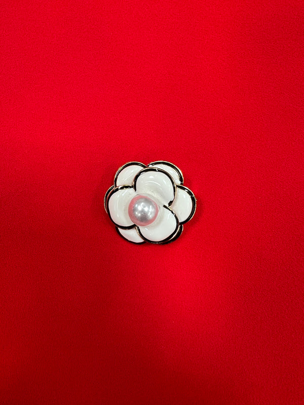 Flower Pin - White