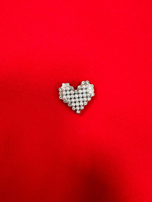 Heart Pin - White