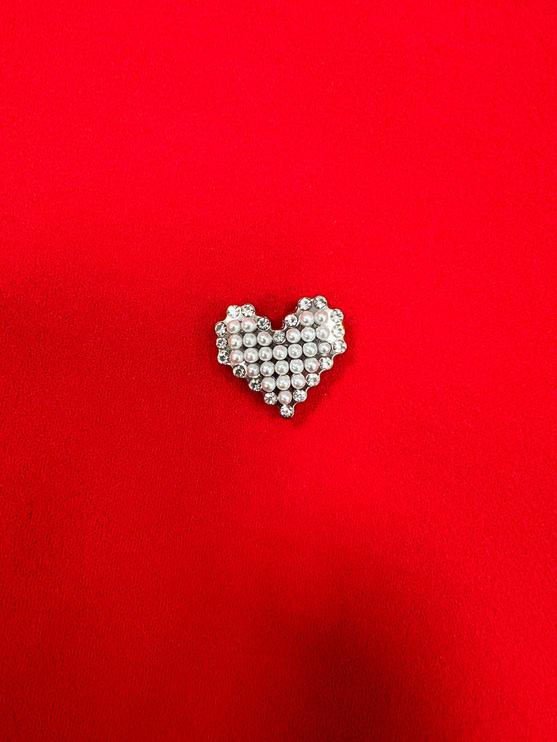 Heart Pin - White