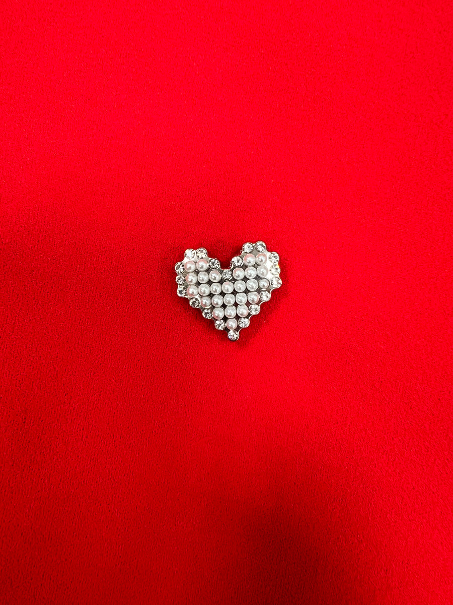 Heart Pin - White