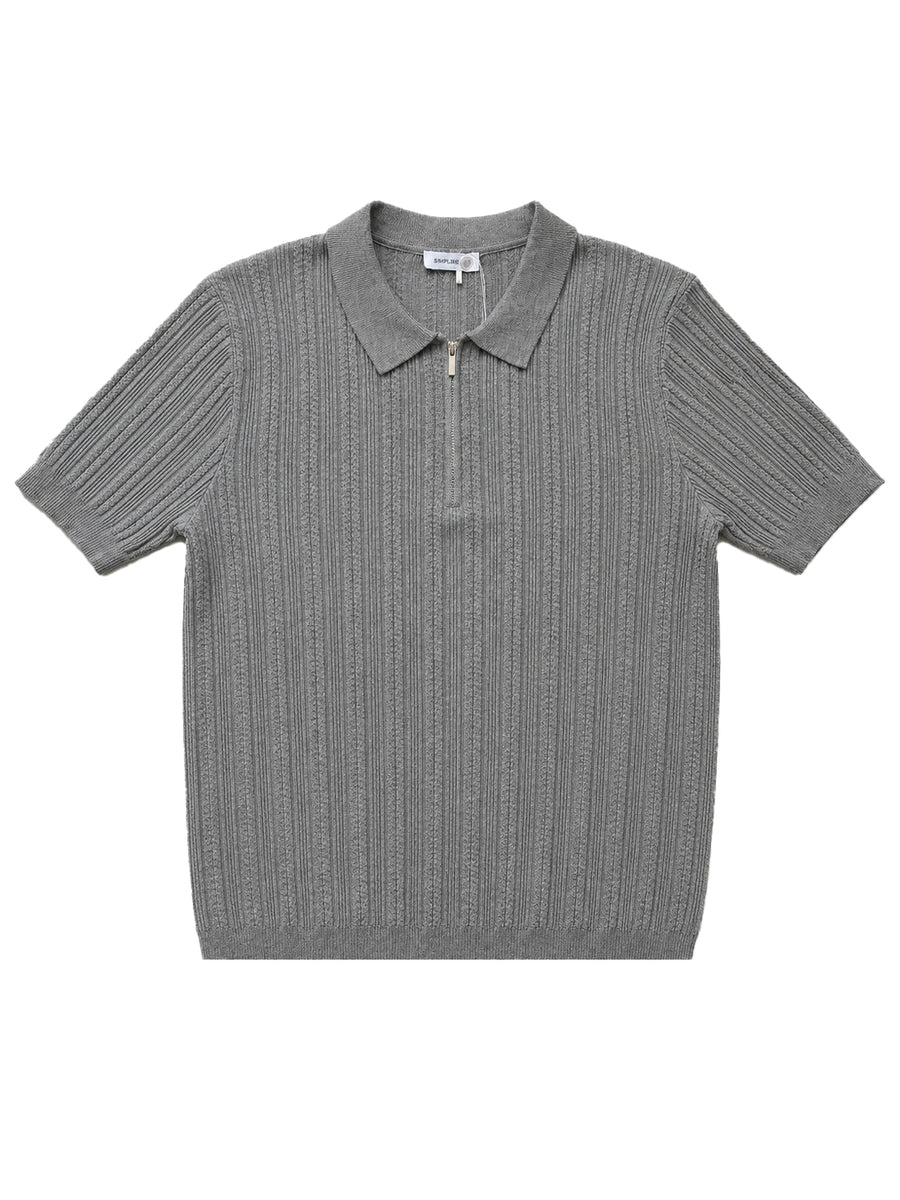Slate Zip Polo