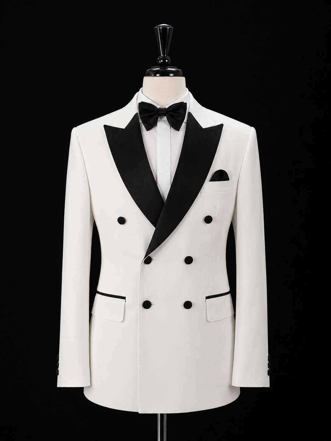 White Double-Breasted Tuxedo