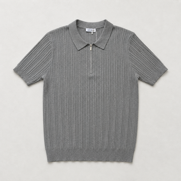 Slate Zip Polo