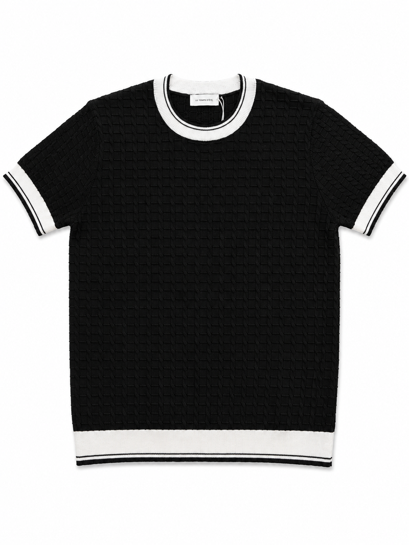 Onyx Grid Knit Tee