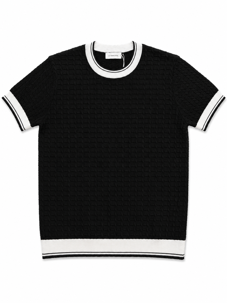 Onyx Grid Knit Tee