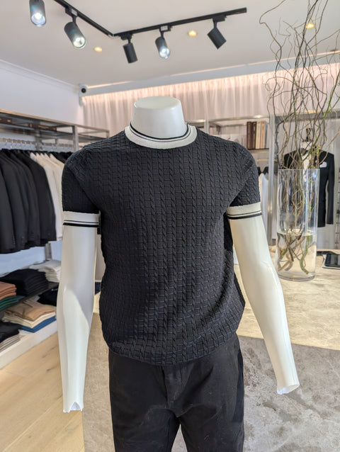 Crew Neck Polo - Black