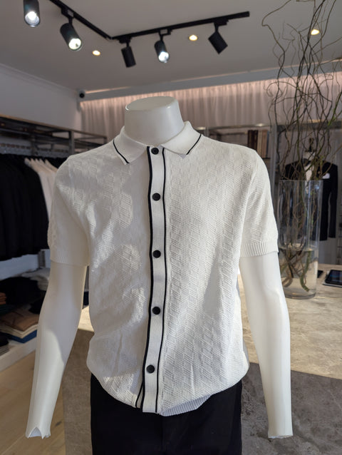 Full Button up Polo - White